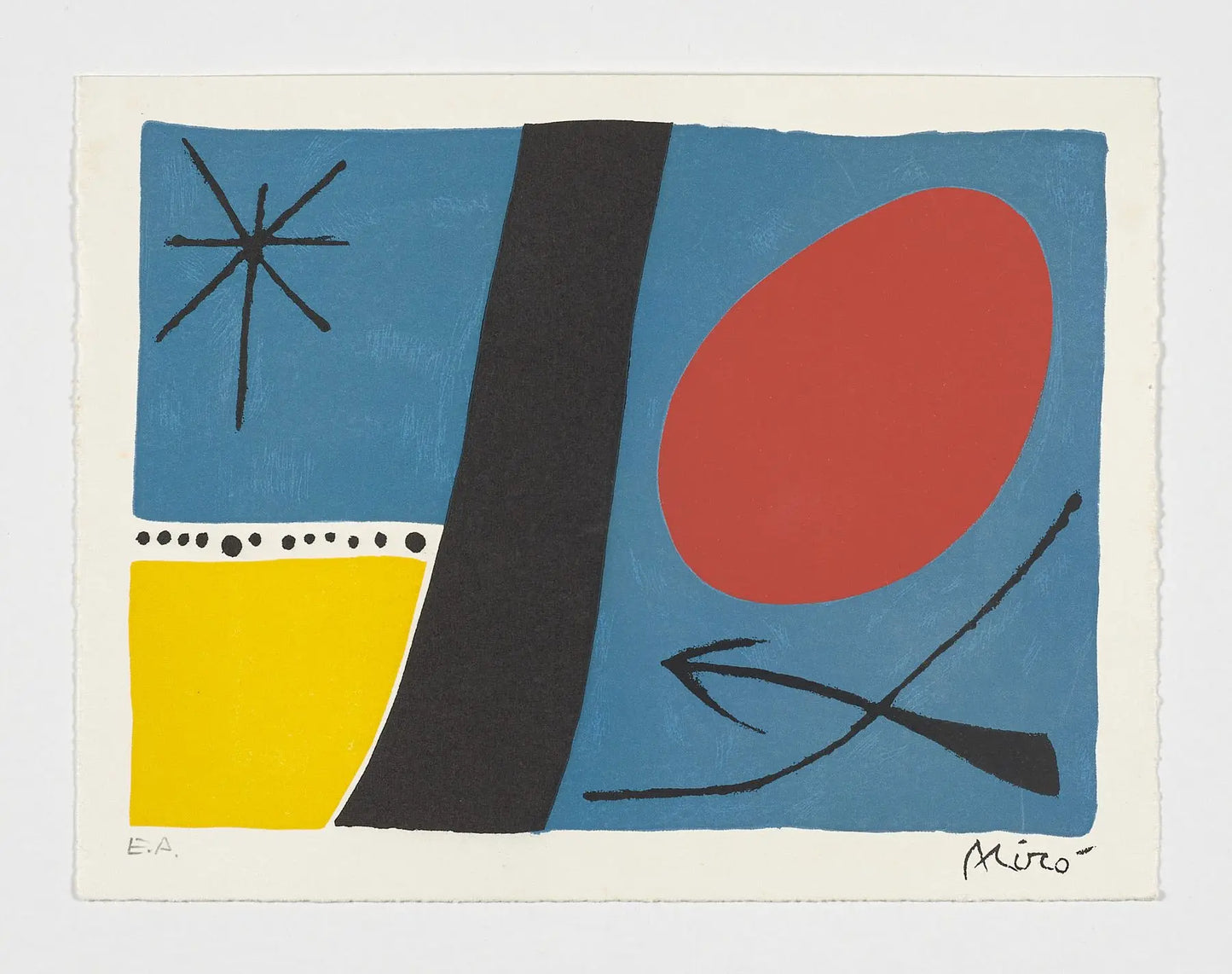 Xilografía original firmada de Joan Miró – Felicitación de 1971 para la imprenta Fequet-Baudier, edición de artista (E.A.), obra gráfica certificada